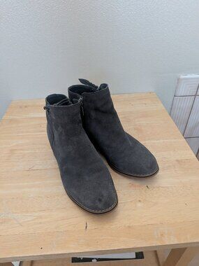 Sleek Blondo Waterproof Gray Suede Ankle Booties - Size 8.5 M
